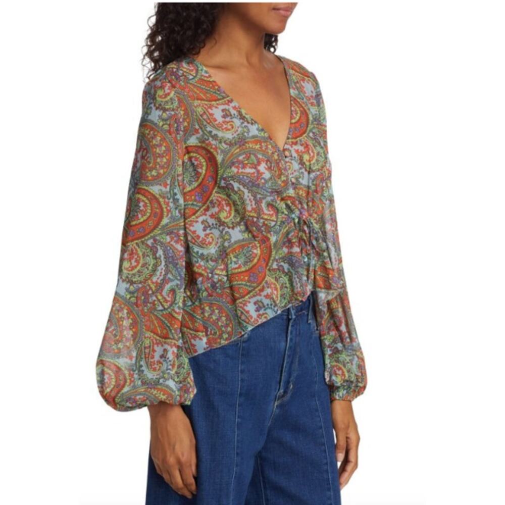 L'AGENCE Pixie Paisley Top